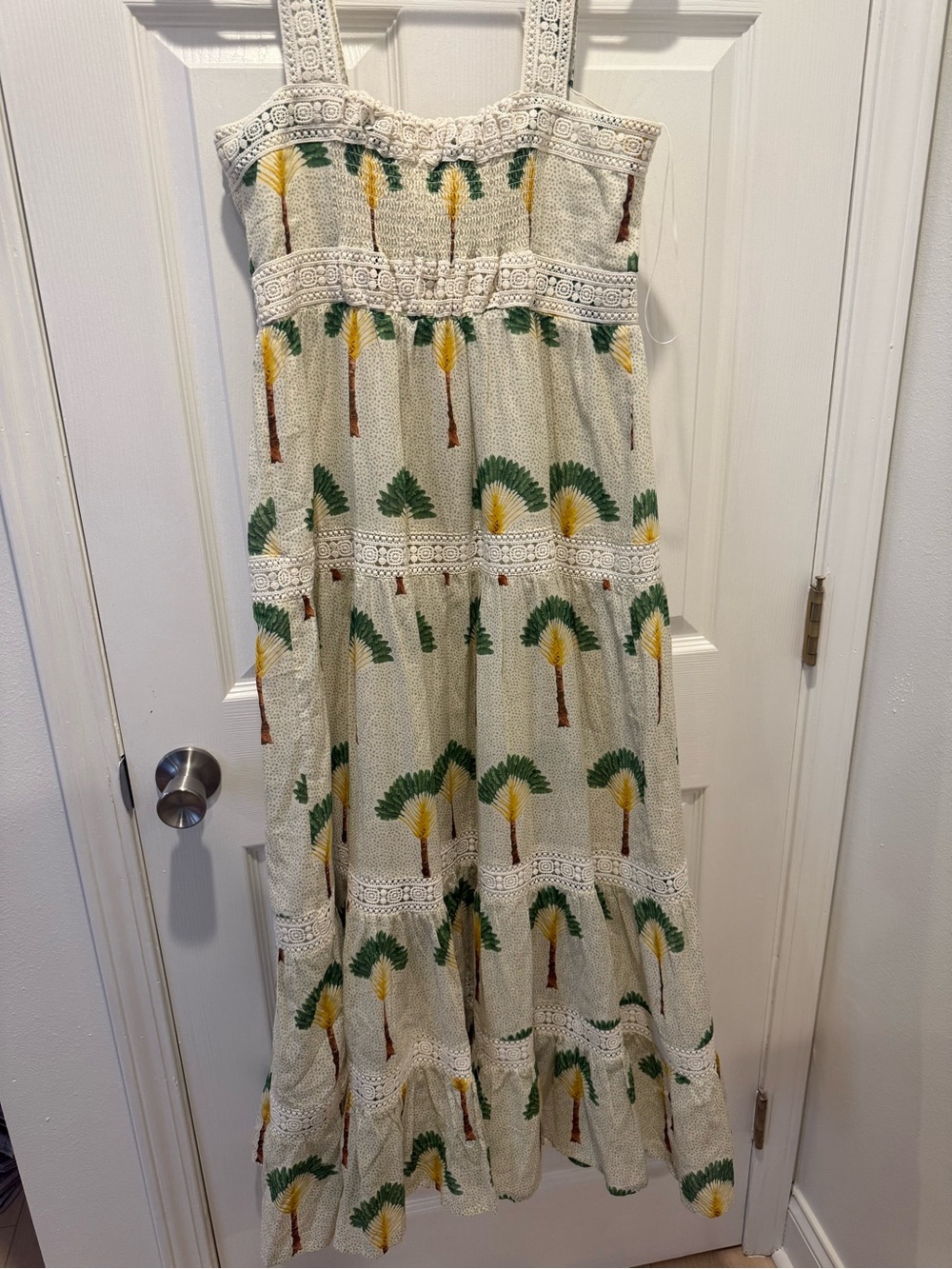 Calypso St. Barth Cream Smocked Sundress Bodice - Picture 2 of 3